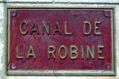 Plaque on bridge over the Canal de la Robine in Narbonne