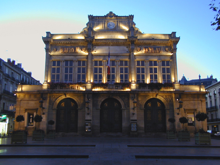 The Italian style theatre at the top end of the avenue Pierre Paul Riquet in Béziers