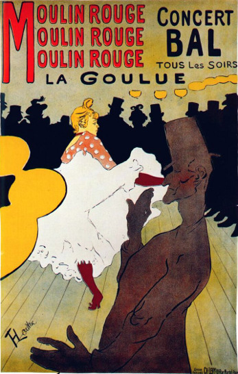 A poster for the Moulin Rouge in Paris